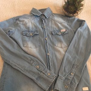 7 for all mankind girls denim shirt - size Large
